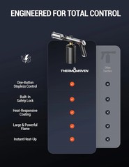 ThermoMaven Propane Torch with One-Touch Max Fire, Cooking Blow Torch Gun with a
