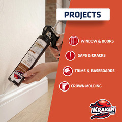 Kraken Bond Paintable Caulk White ( 24×10.1 fl. oz.) 24 Pack