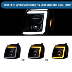 LED Switchback Sequential Proj. Headlights 07-14 GMC Yukon XL 1500/2500