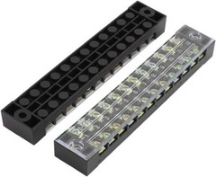 5Pcs Dual Row 12 Positions Screw Terminal Electric Barrier Strip Block 15A 600V