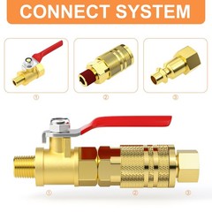 5PCS 1/8 Inch Brass Mini Ball Valve, Shut Off Valve, 1/8 Inch Male x Female NPT