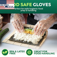 600 Pack Disposable Food Prep Gloves Clear Polyethylene Powder Free Kitchen