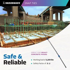Sandbaggy 16″ x 8 ¼” Standard Snap Ties For Concrete Forms (Long End)