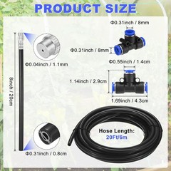 1-Set Drip Irrigation System, 20Ft 5/16″ Hose Garden Watering Misting System …