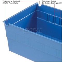 Plastic Nesting Storage Shelf Bin 6-5/8″W x 11-5/8″L x 4″H Blue – Pkg Qty 12
