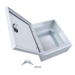 12x10x6″ NEMA 4X Steel Electrical Box, IP56 Waterproof Lockable w/Mounting Plate