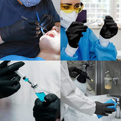 100 Black Vinyl Gloves , Latex & Nitrile Free-XL