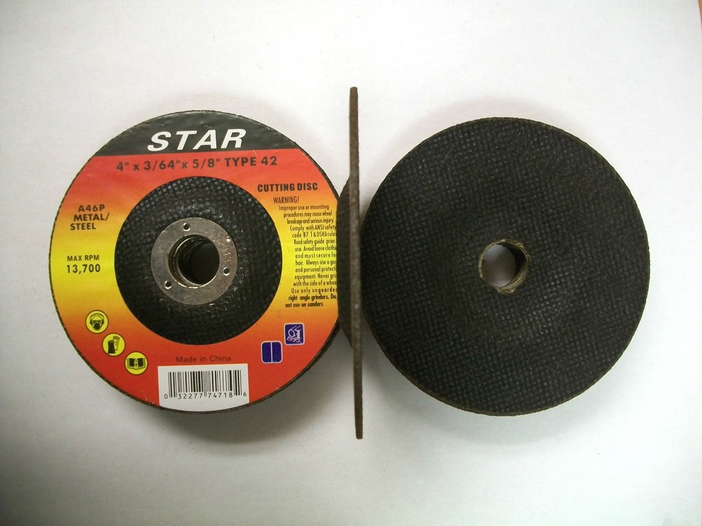 4″ X 3/64″ X 5/8″ Type 42 Metal Cut Off Wheels Depressed Center, Star, 10pc