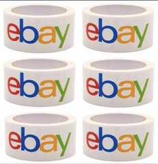 6 ROLLS OF OFFICIAL EBAY BRANDED TAPE PACKING SHIPPING SUPPLIES 75′ x 2″ 2-3 day