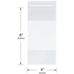 Plymor 4″ x 8″, 2 Mil with White-Block Zipper Reclosable Plastic Bags