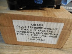 New Ashcroft 1/2″ 0 – 160 psi Pressure Gauge in box