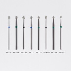AZDENT 100pcs Dental Diamond Burs Ball Round FG 1.6mm for High Speed Handpiece
