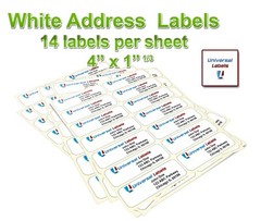 14 labels per sheet, Standard White Matte – 4″ x 1.33″ Mailing Labels / USA Made