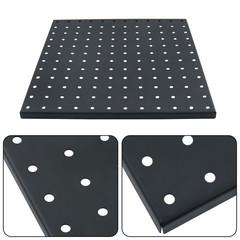 4 Pack 12″x12″ Black Metal Pegboard Panels Heavy Duty Pegboard Wall Organizer