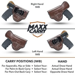 Maxx Carry Inside The Waistband Leather Holster Fits SIG P365 XL. IWB Holster.