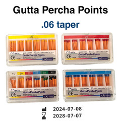 Dental GUTTA PERCHA POINTS Taper .06 All Sizes – Meta Biomed