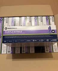 HALYARD PURPLE NITRILE Gloves Powder-Free 55082 10 Boxes (1000ct) Sz M Exp 3/25