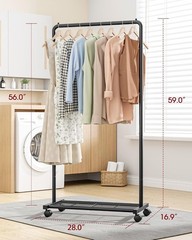 Clothing Clothes Rack on Wheels Heavy Duty Portable Wardrobe Storage