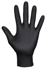 SAS Safety 66518 Raven Powder-Free Disposable Black Nitrile 6 Mil Gloves, Lar…