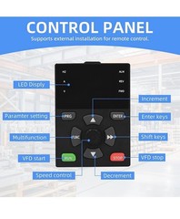 VFD 2.2KW 3HP 200-240V Inverter 1 Phase Input 3 Phase 0-400HZ Output 9A Variable