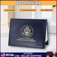 US Citizenship Certificate Holder Naturalization Padded Leatherette Cover
