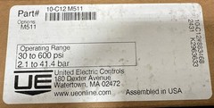 NOS United Electric Controls, 10-C12M511 Pressure Switch 30-600 PSI, Series 10