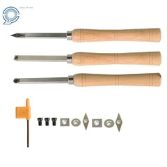 3 Piece Set Carbide Woodturning Tool Mini Size Diamond Shape Round & Square Tool