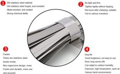 100PCS Metal Zip Ties Stainless Steel Heavy Duty Self-Locking Cable Ties Lock US