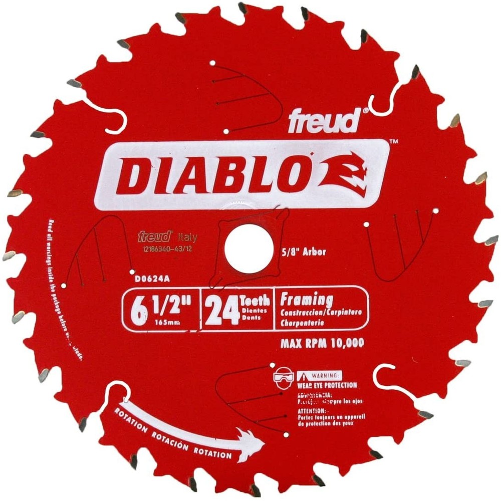 Diablo D0624A 6-1/2″ x 24-Teeth Framing Saw Blade for Wood