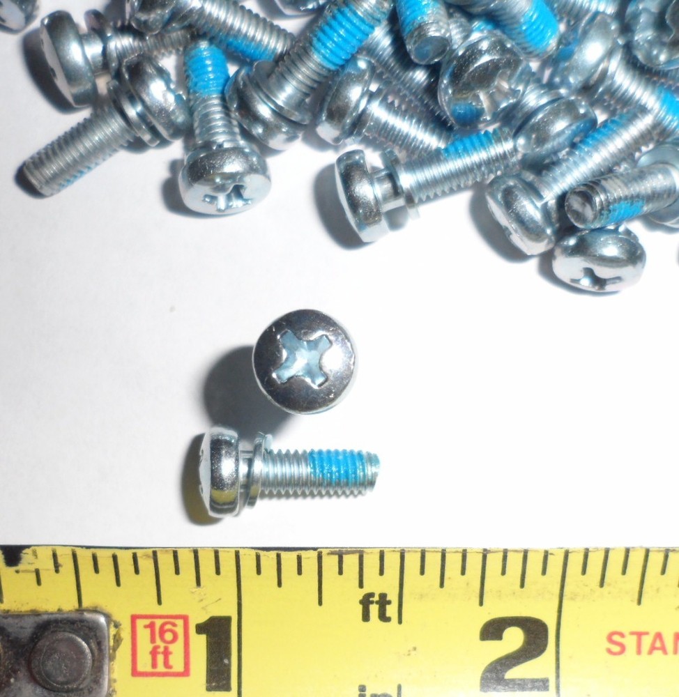 50 ea M4-0.7 x 12 mm Assembled Phillips Pan Screws w/washer – Zinc w/Drylock