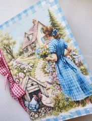 Junk Journal Booklet “COUNTRY GINGHAM” Farmhouse Cards, Pockets Ephemera 40Pg
