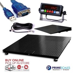 New Prime Scales 40″x40″ Platform 6,000 lb Capacity Floor Pallet Scale with Ramp