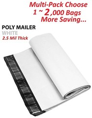 1~1000 Multi Pack 19×24 White Poly Mailers Shipping Envelopes Self Sealing Bags