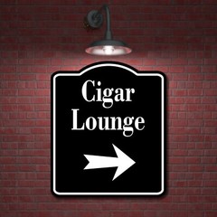 Cigar Lounge Bar Right Arrow BLACK Aluminum Composite Sign