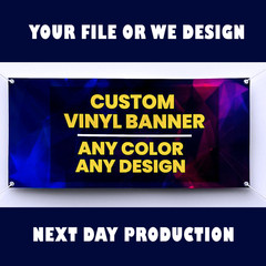 Custom Vinyl Banner – 13oz Heavy Duty – Personalized Banner Indoor and Outdoor