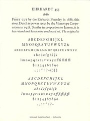 New Letterpress type – 12 point Ehrhardt Roman