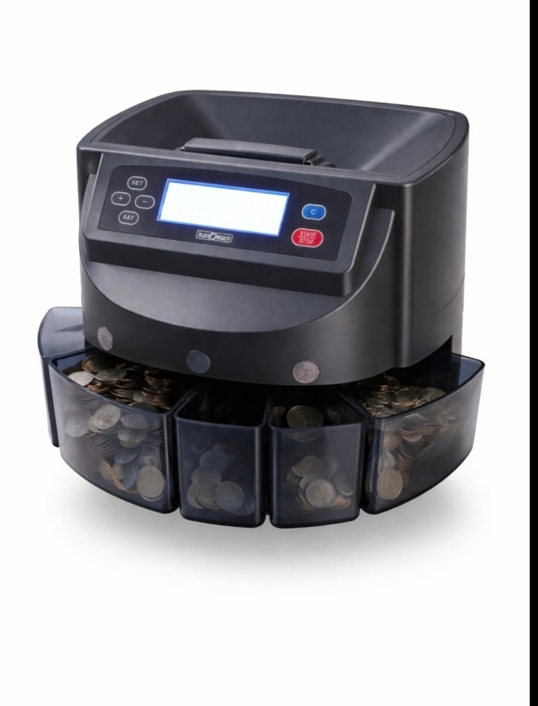 USD Coin Sorter Coin Counter Wrapper and Roller 300 Coins/min LCD Display