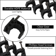 50 Pack 1/2″ Half Clamps J-Hook with Screws, PEX Clips J-Clamp for Tubing Pipe S