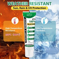 100% Waterproof Silicone Sealant Adhesive – No Gun Needed, Flexible, Strong Bond