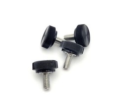 M4 x 8mm Knurled Thumb Screws Bolts Black Clamping Knob 304 Stainless 4-24 Pack