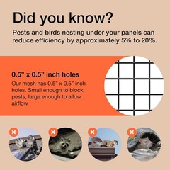 6″ x 50 ft Solar Panel Bird Squirrel Netting Metal PVC Coated Galvanized Steel M