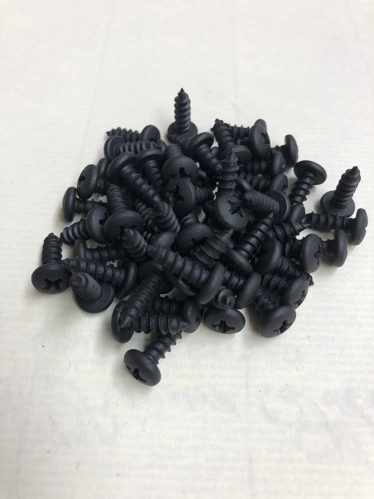 (100) #8 X 3/4 Pan Round Button Head Tapping Sheet Metal Wood Screw Black 8 .75