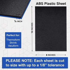 Versatile Black ABS Plastic Sheet 3mm 8×12 USA Textured Matte DIY