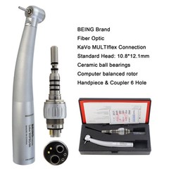 BEING Dental High Speed Handpiece Fiber Optic KaVo NSK Coupler 4 Hole 6 Pin LED