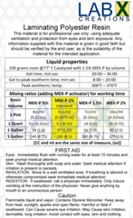 VP PREMIUM 1 Gallon POLYESTER RESIN +MEKP (Laminating fiberglass, biaxle, cloth)
