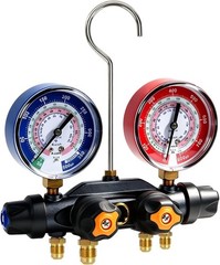 49974 A2L 4-Valve HVAC Manifold Gauge Set R-454B R-32 R-410A 80mm