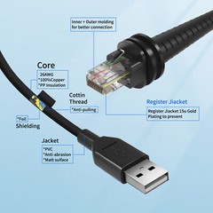Straight Cable USB to RJ45 For Honeywell 1911i 1980i 1981i-FR 1910i-ER Scanner