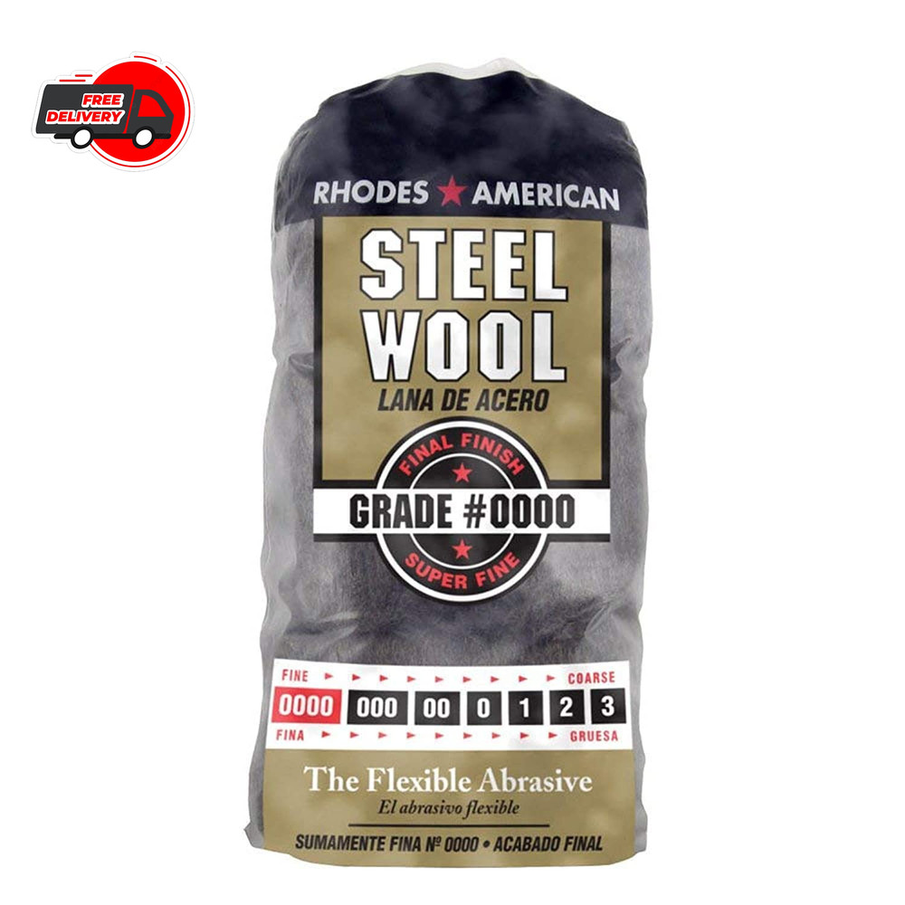 10120000 Steel Wool, 12 pad, Grade #0000, Rhodes American, Final Finish