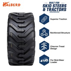 Set 2 18×8.50-10 Skid Steer Tires 18×8.5×10 8 Ply SKS Industrial Loader Tubeless