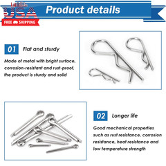Cotter Pin Assortment Kit – 304 Stainless Steel 13 Sizes Cotter Pins & R Clips C